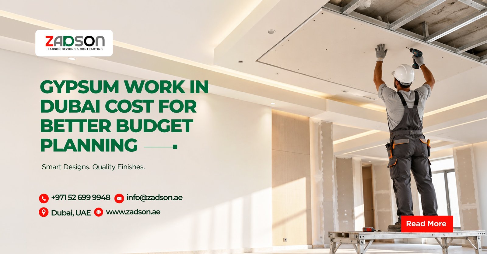 Gypsum Work in Dubai Cost for Better Budget Planning
