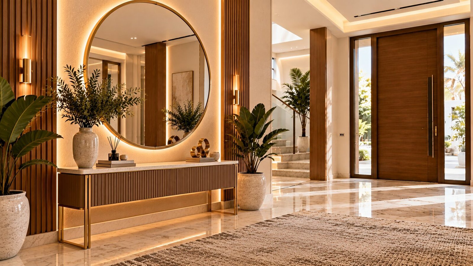 Luxurious Modern Foyer with Brass Accents (1)
